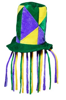 Mardi Gras Top Hat with Fringe Trim