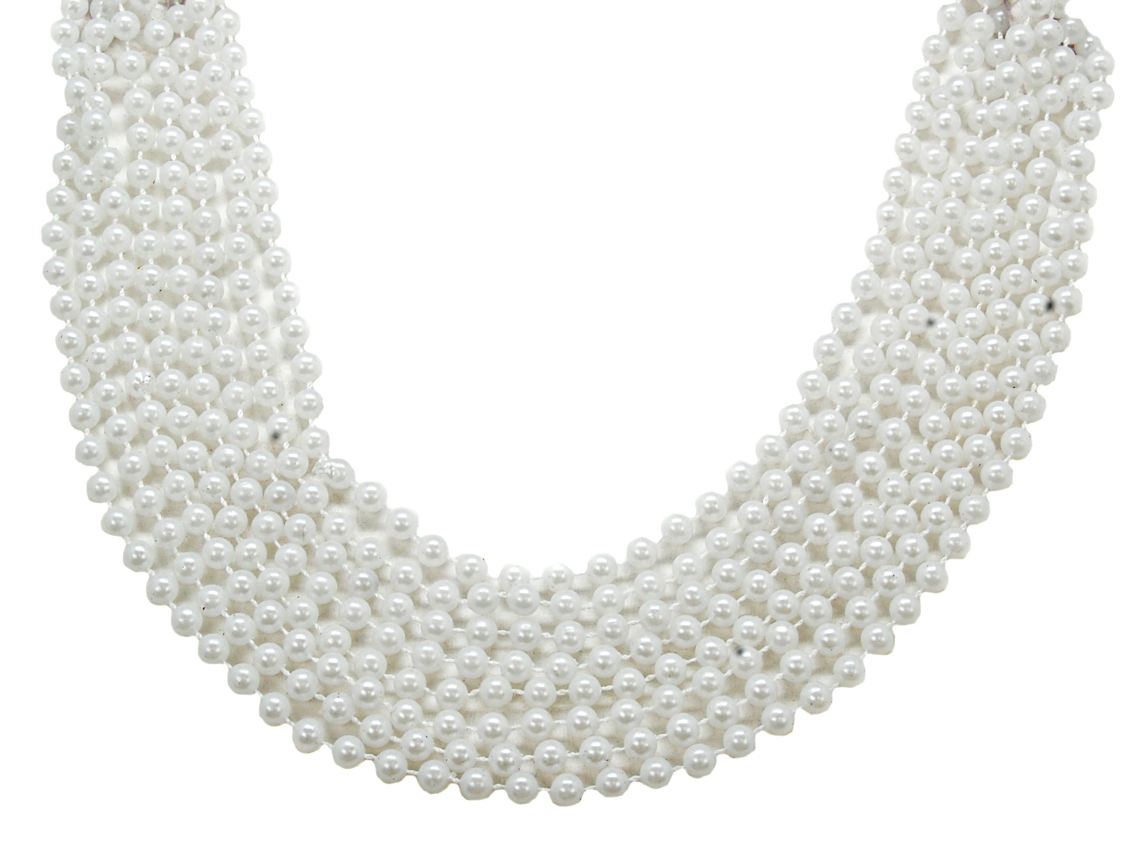 33" 7mm Round White Pearl Beads