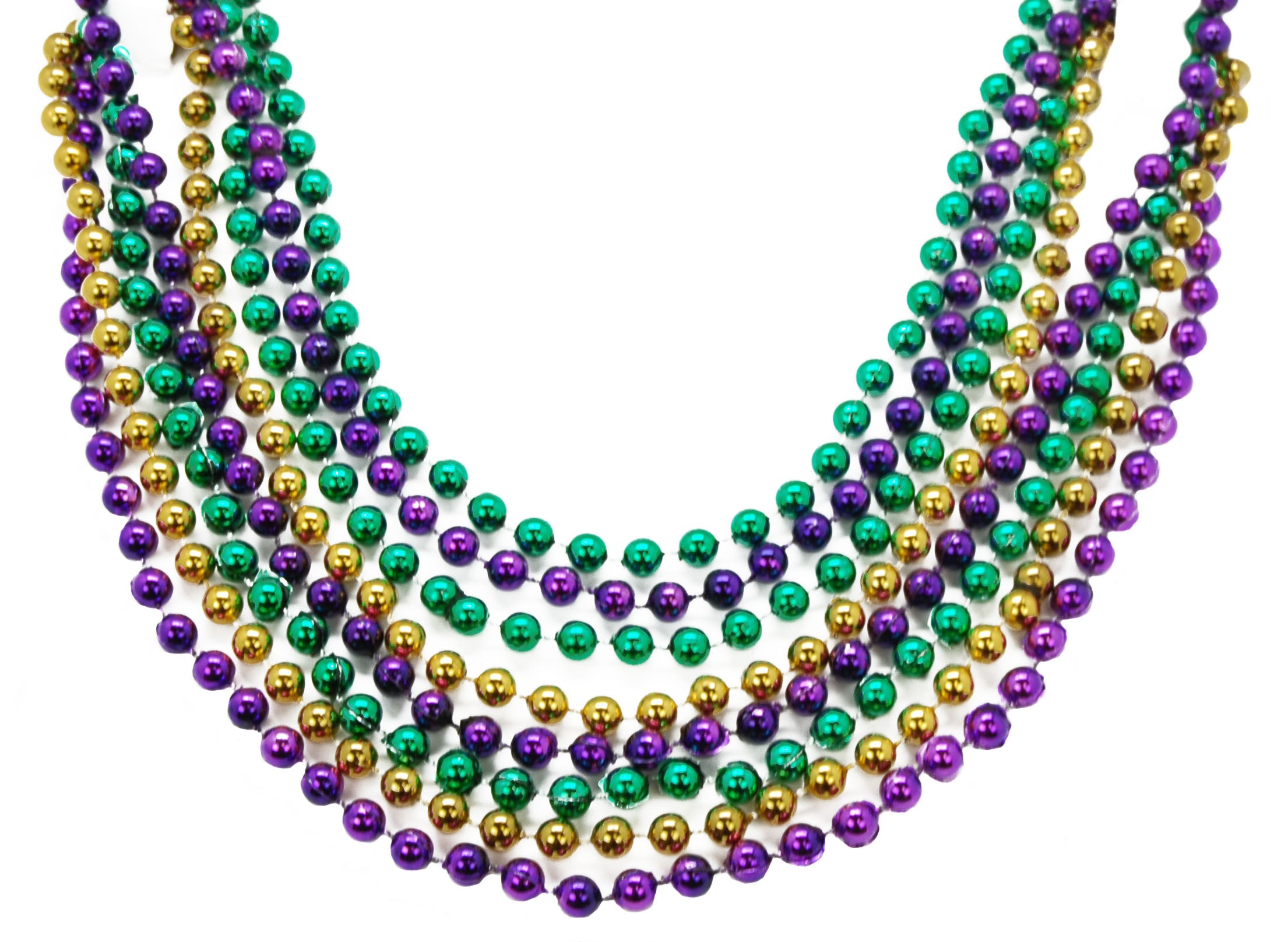 48" 8mm Round Beads Purple, Green, and Gold