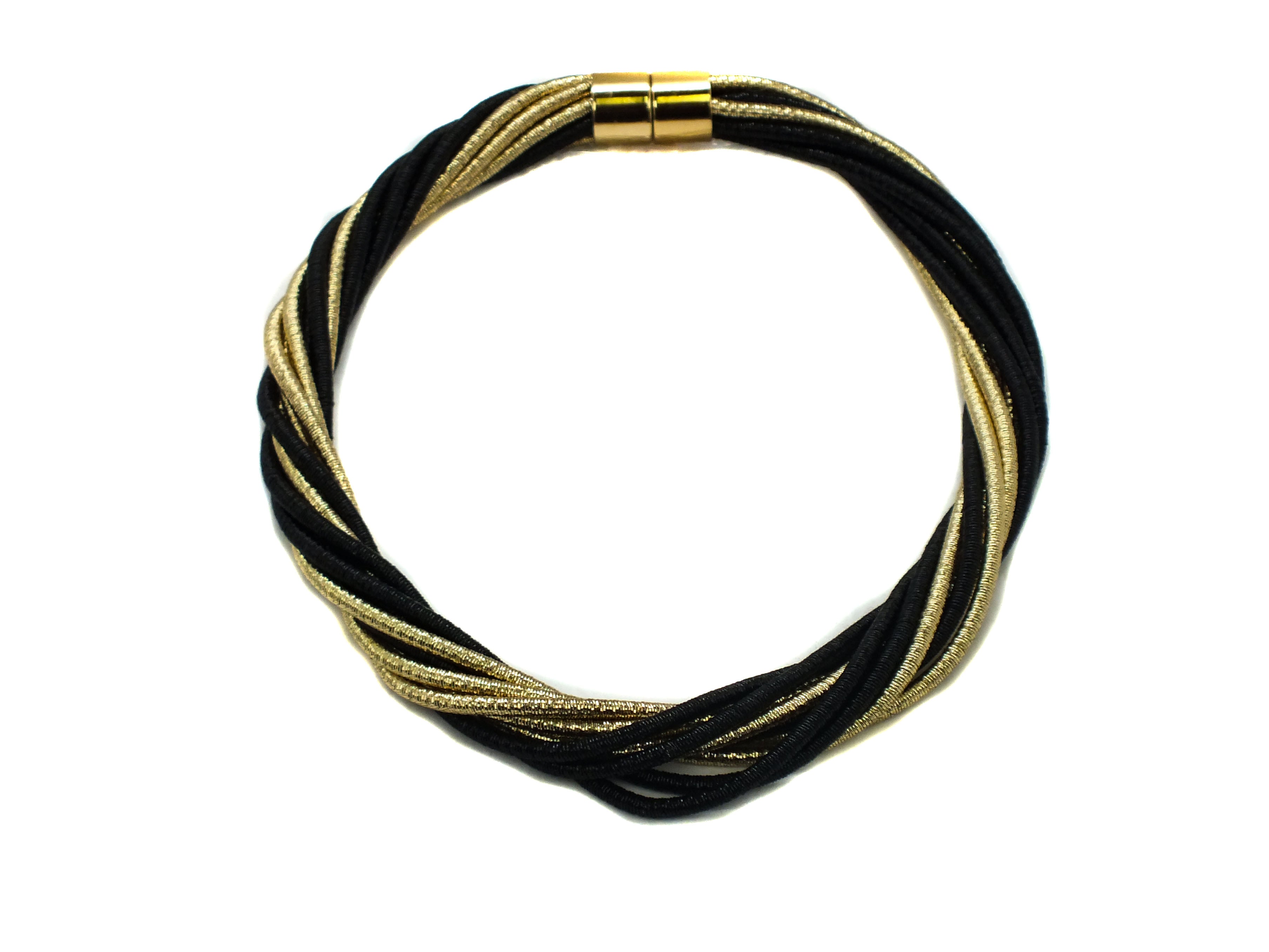Black & Gold Braid Necklace