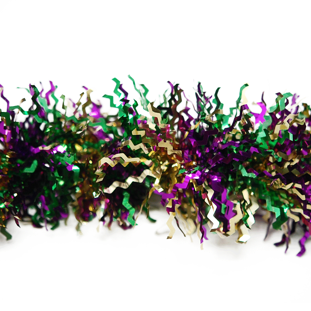 Foil Zigzag Garland Purple, Green and Gold