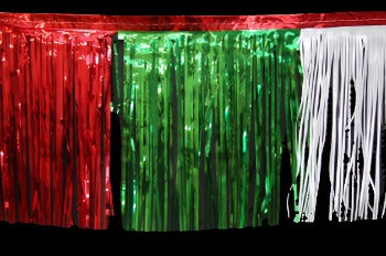 15" x 10' Red, Green, and White Fringe