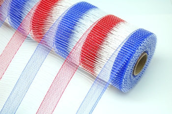 Red, White & Blue Stripe Poly Mesh Roll