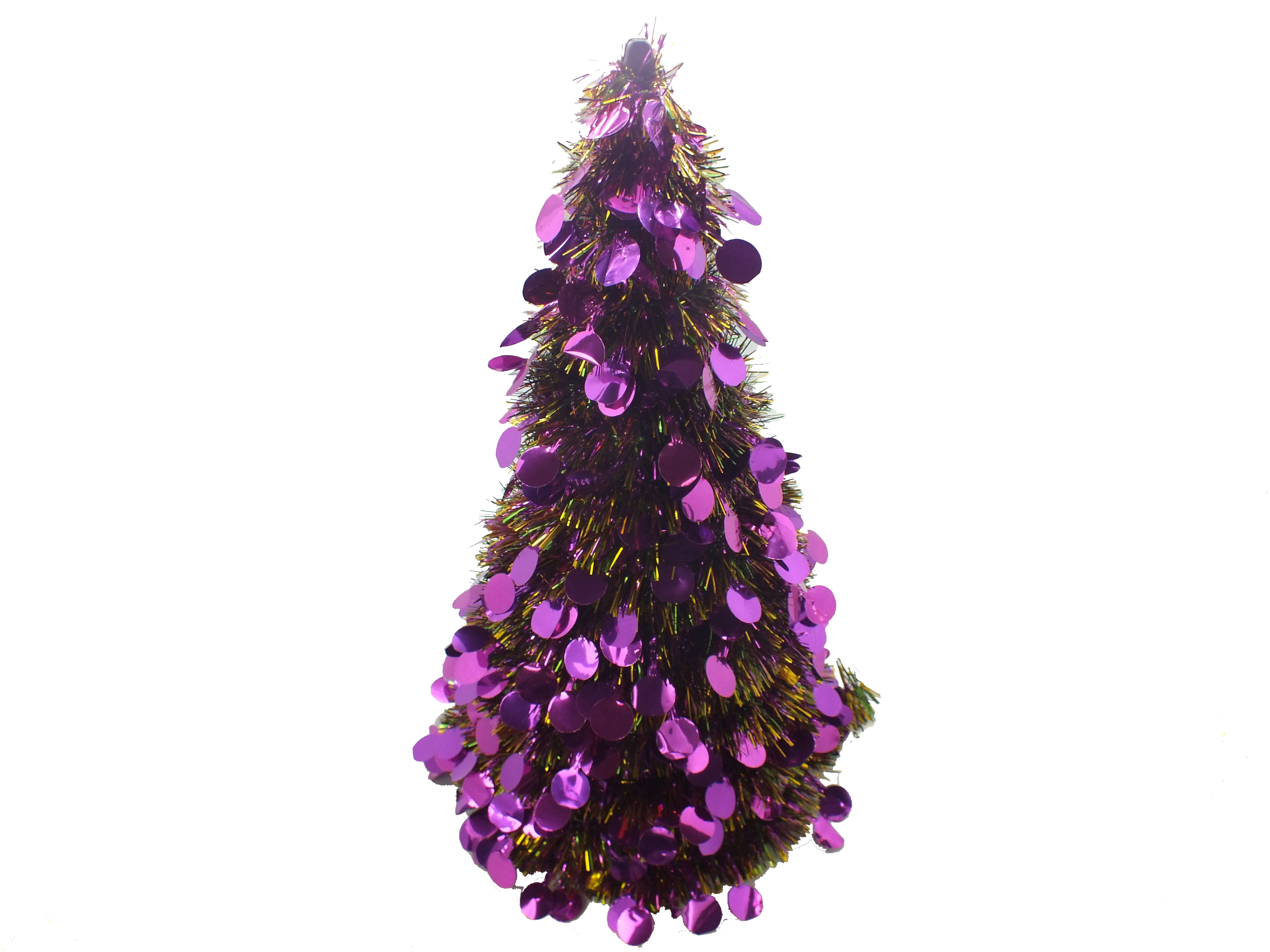 19" Purple, Green, and Gold Cone Tree