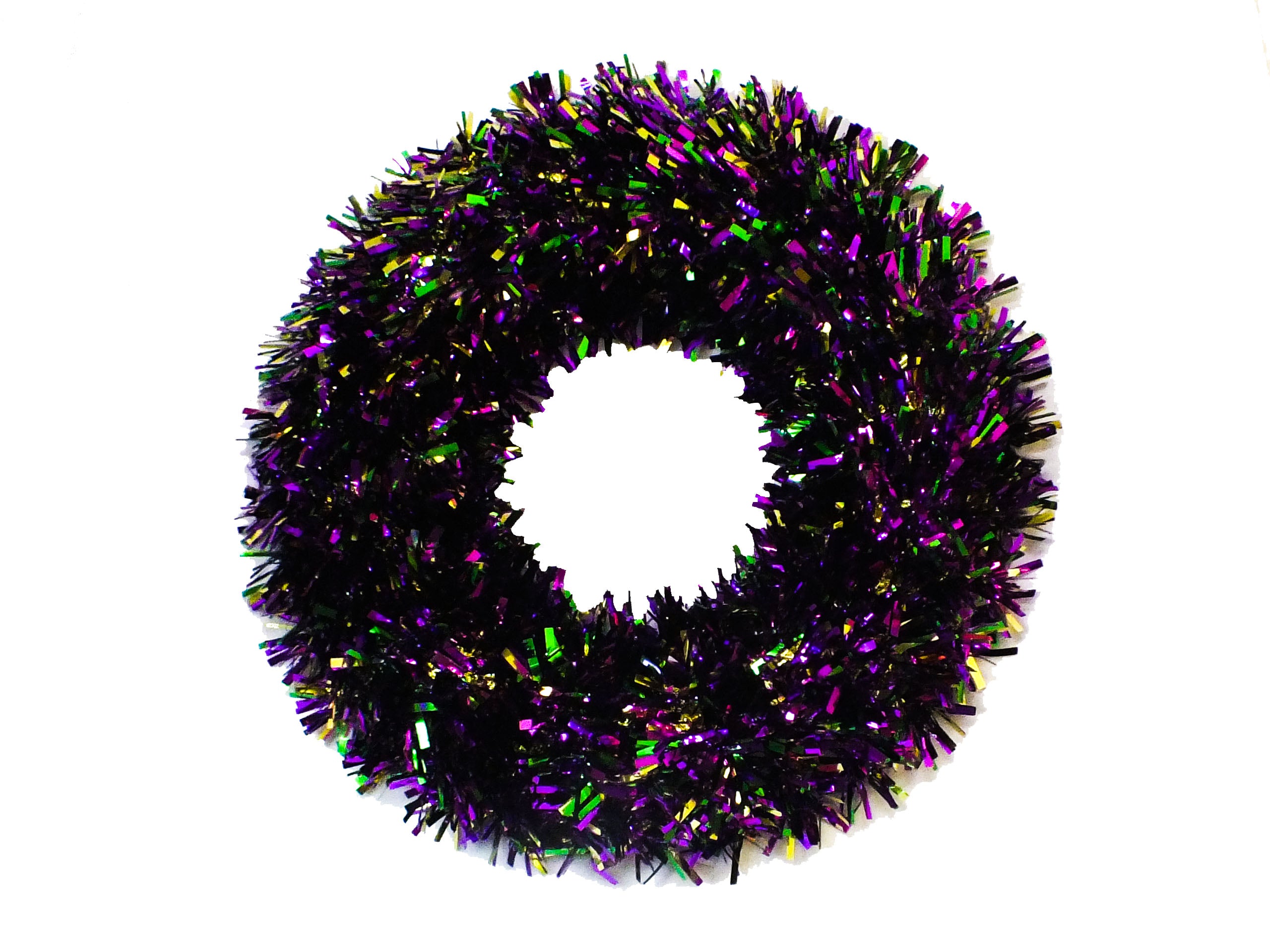 18" Mardi Gras Tinsel Wreath