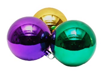 250MM Metallic Ball Purple, Green and Gold 3 pc