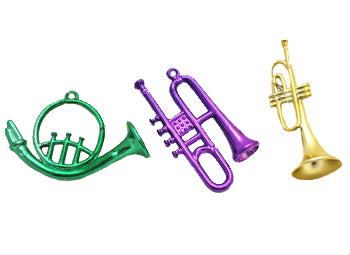 Mardi Gras Musical Instruments Ornaments 1dz