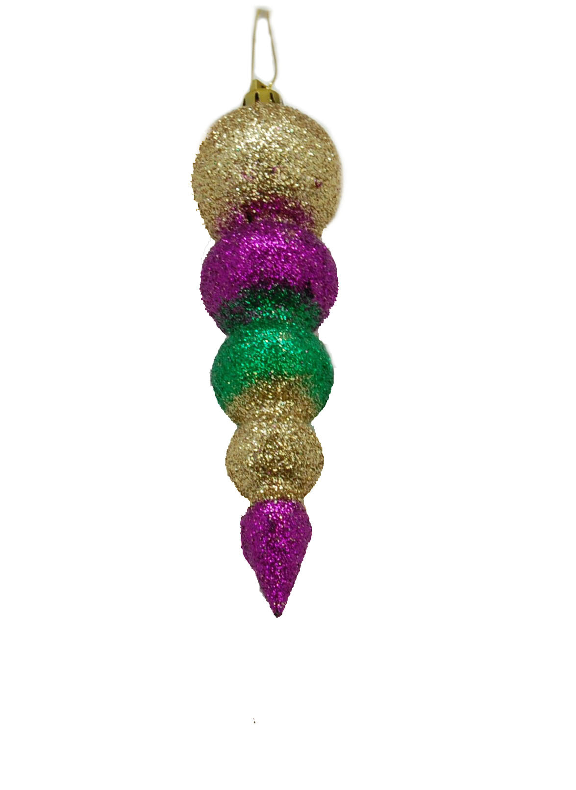 6" Purple, Green and Gold Ball Tower Ornament
