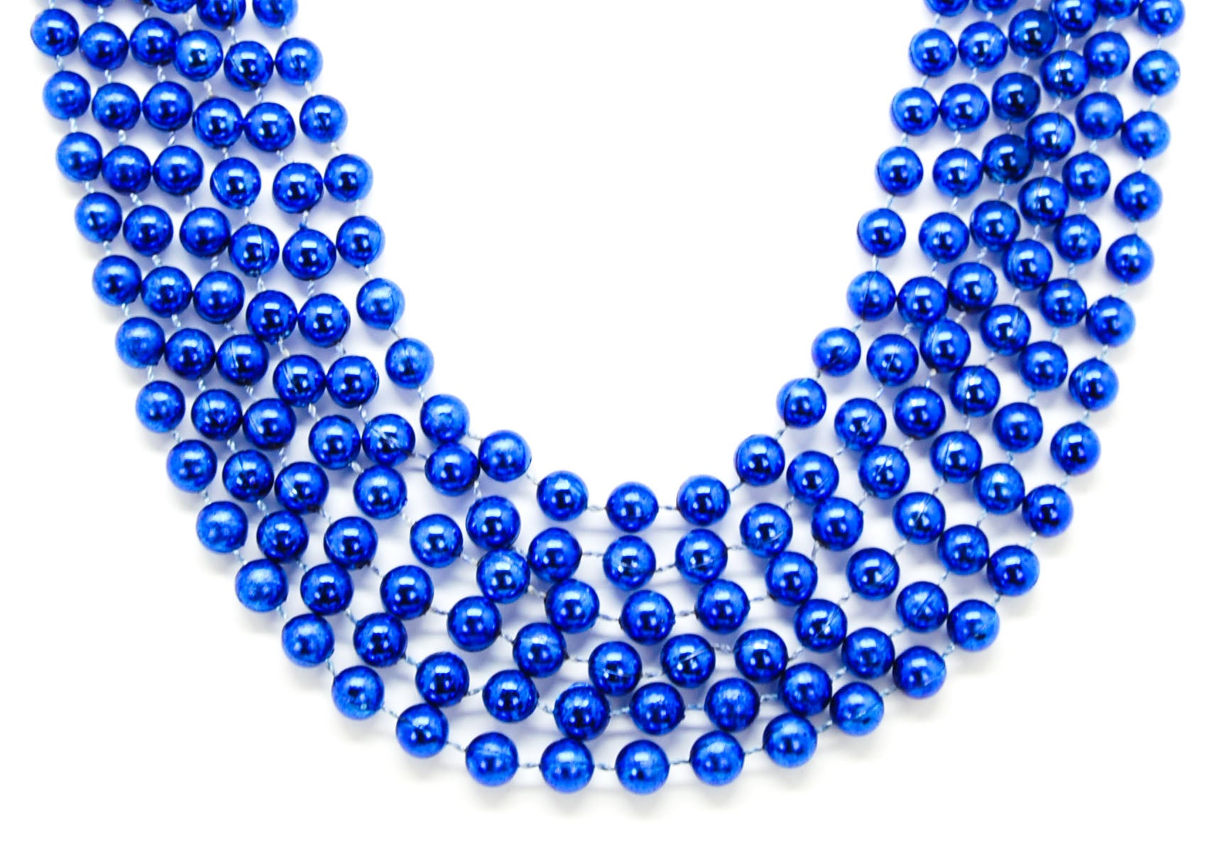 42"10mm Round Blue Beads