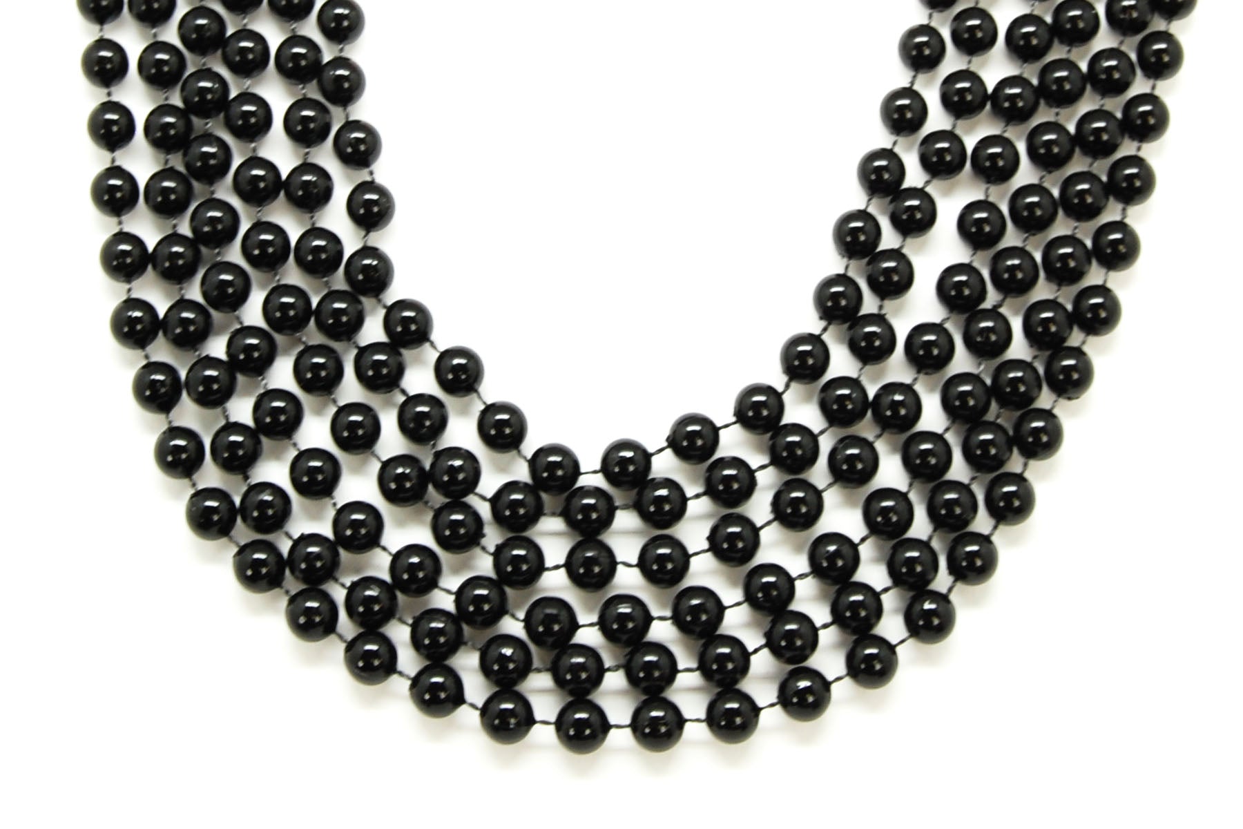 42"10mm Round Black Beads