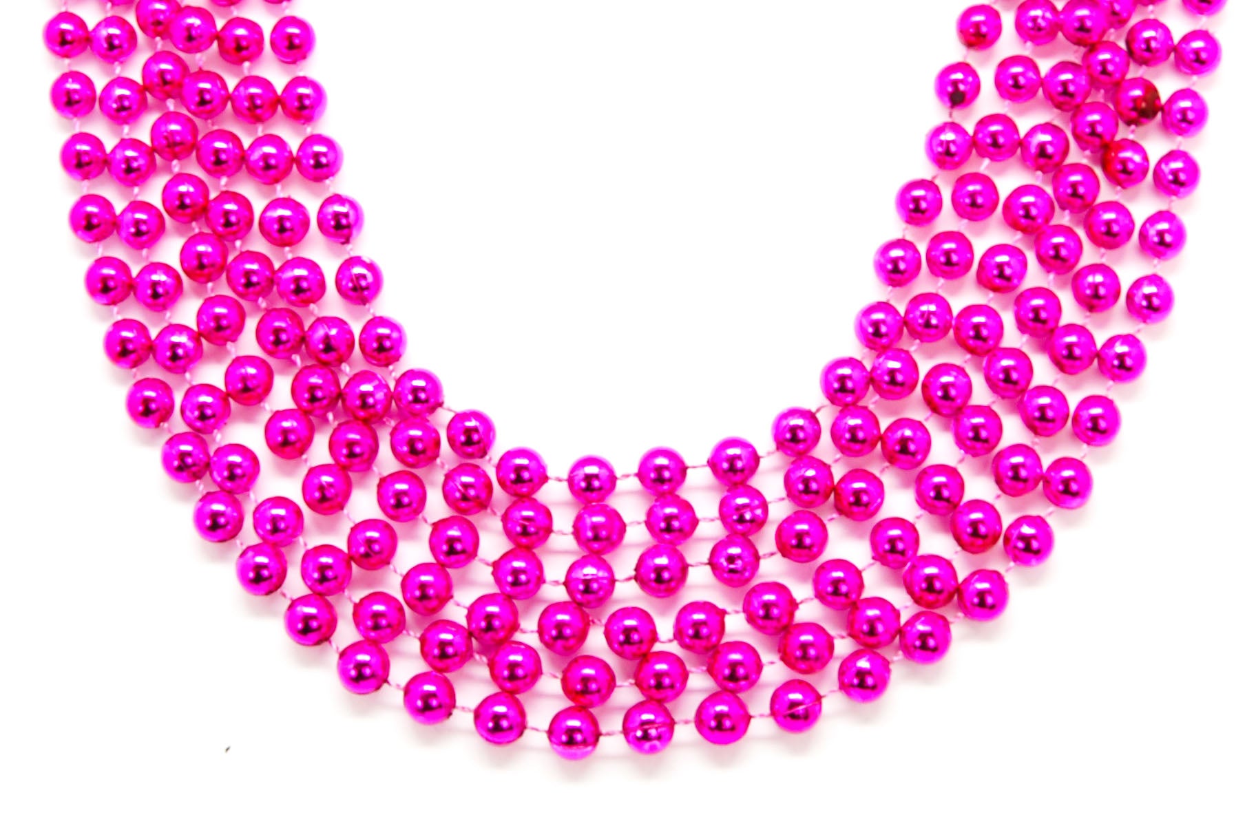 42" 10mm Round Hot Pink Beads