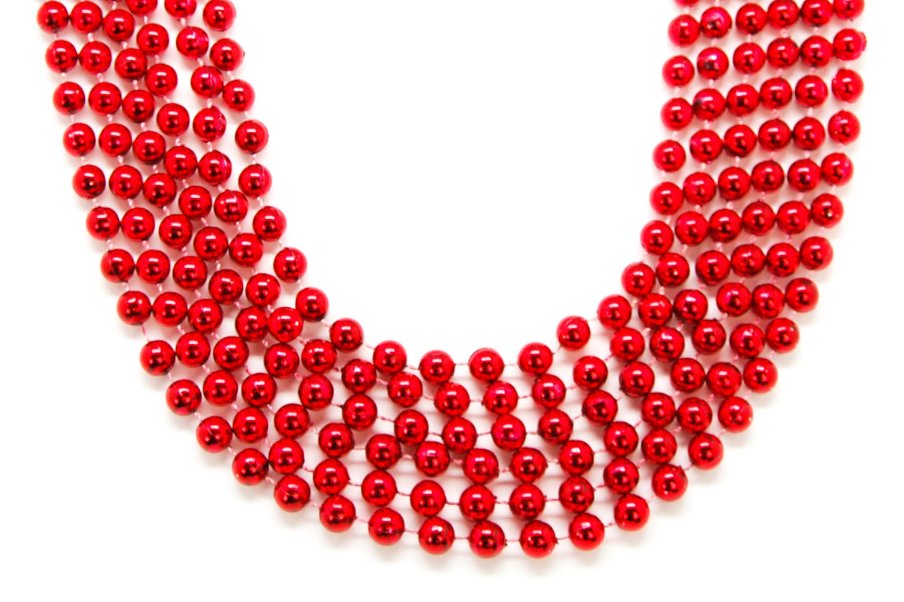 42" 10mm Round Red Beads