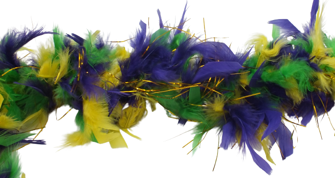 Purple Green and Gold Feather Boa 
