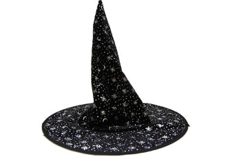 Black and Silver Witch Hat