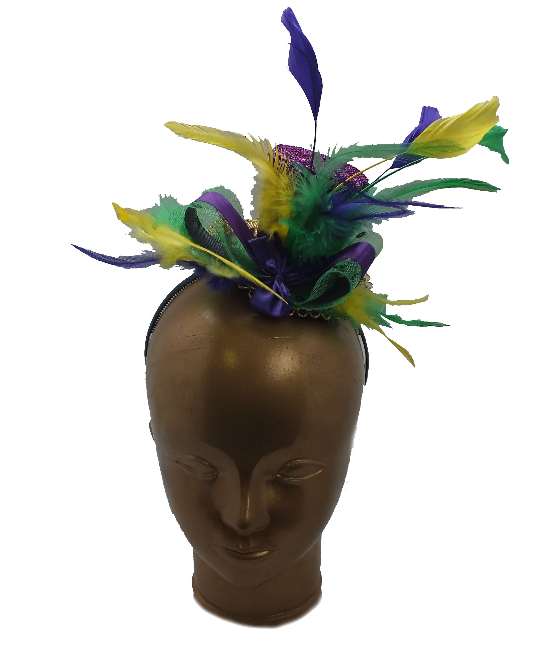 Mini Top Hat Headband w/ Feathers