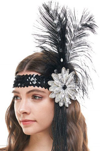 Black & Silver Flapper Headband