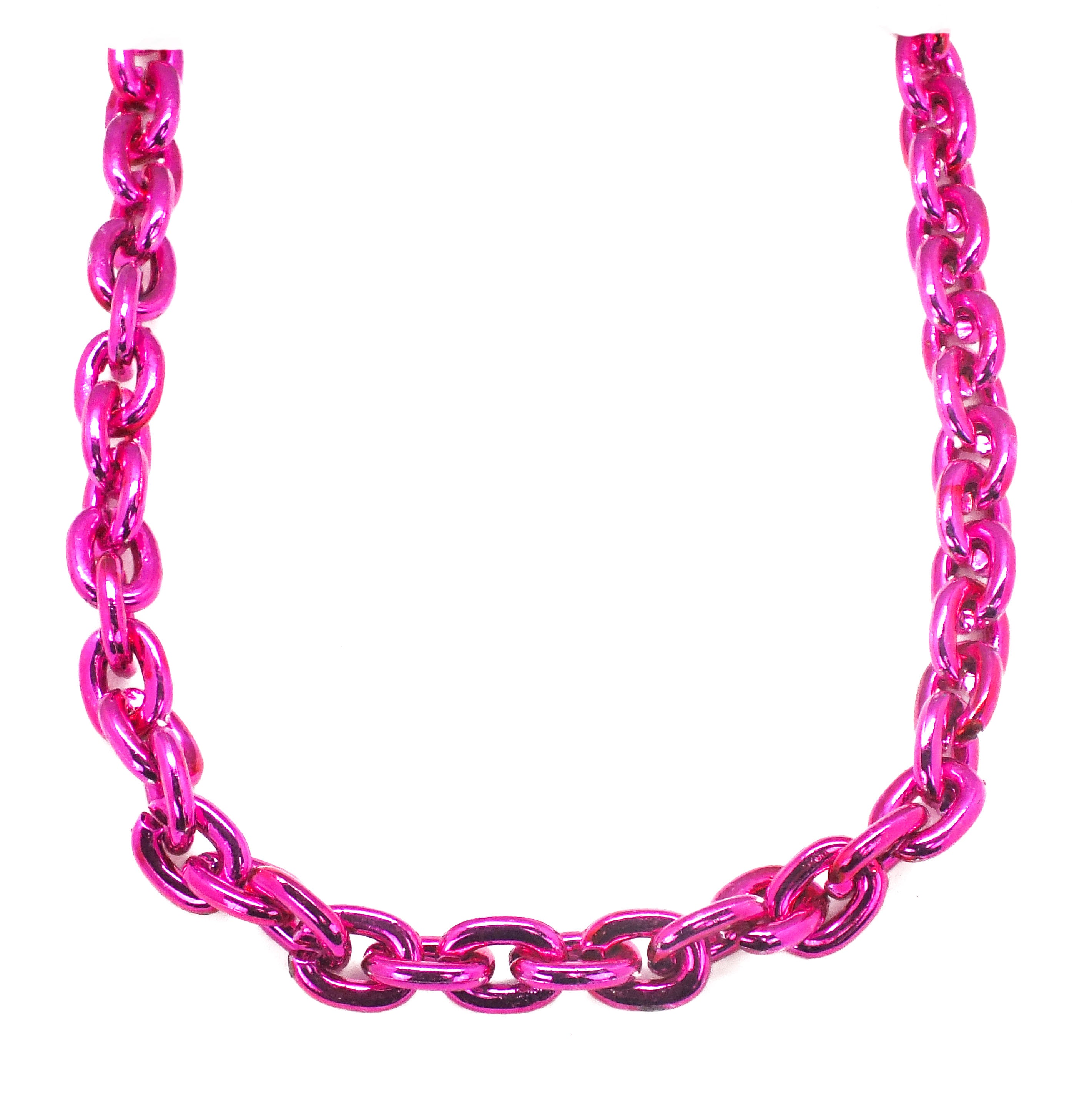 Large Hot Pink Chain Beads