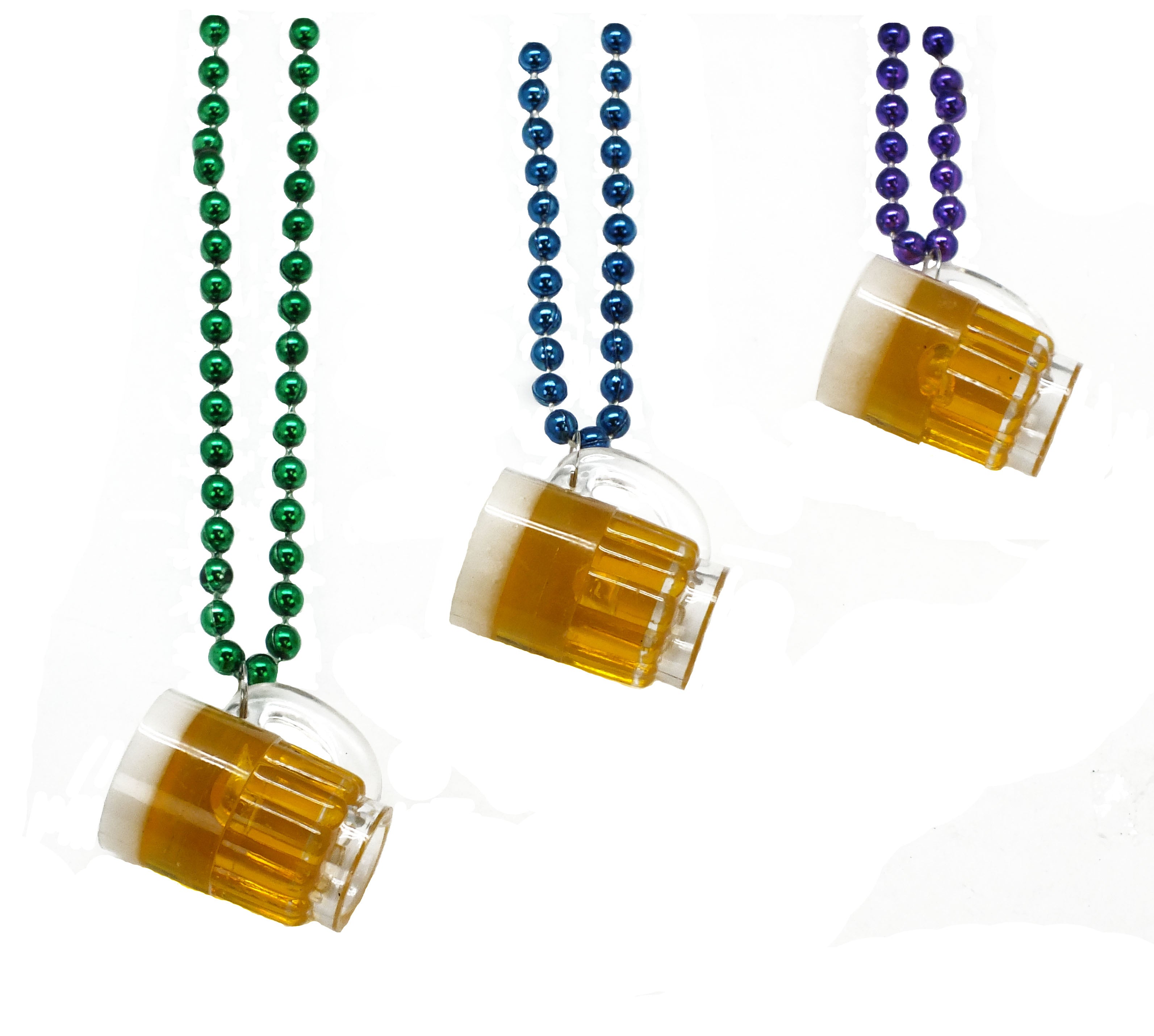 33" Assorted Color Beads with Beer Mugs