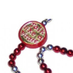 36" Talk Like a Pirate with Red and Silver Beads