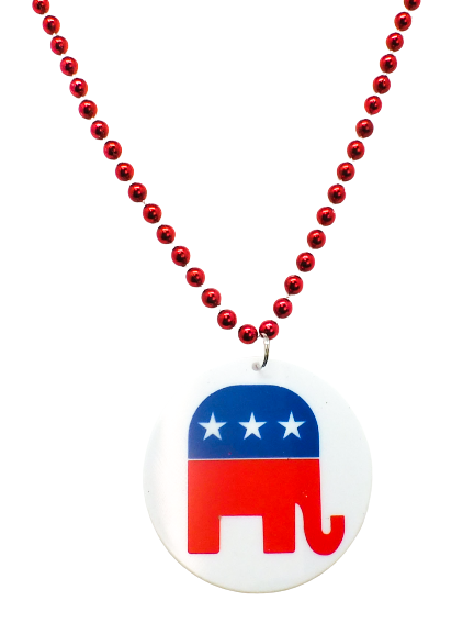 36" Republican Elephant Disc Bead 