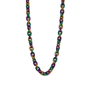 40" Purple, Green and Gold Chain Bead