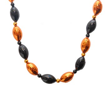 36" Orange and Black Football Beads