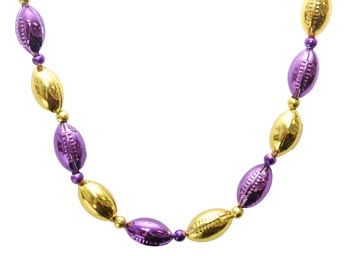 36" Purple and Gold Football Beads