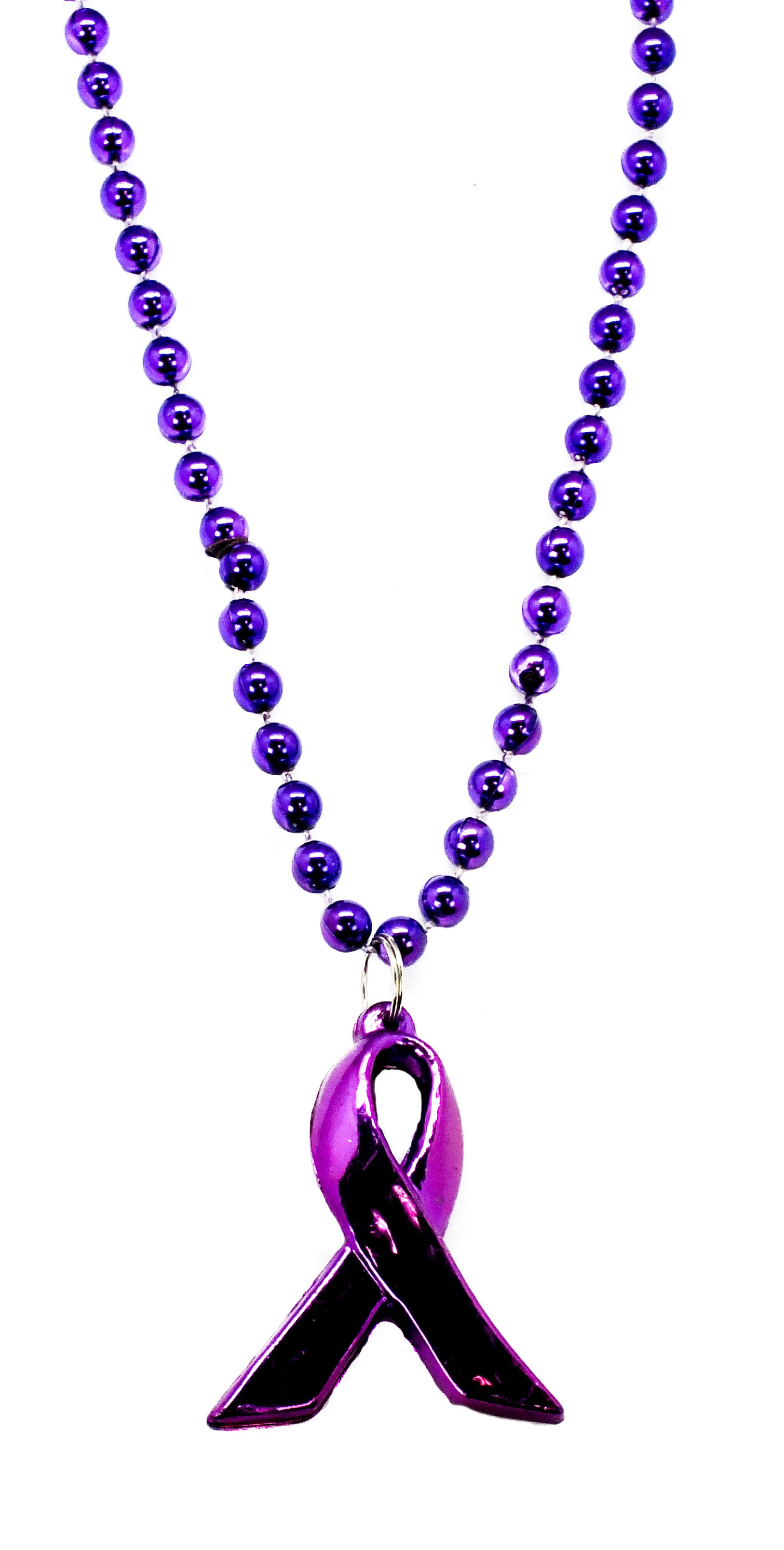 33" Purple Ribbon Bead