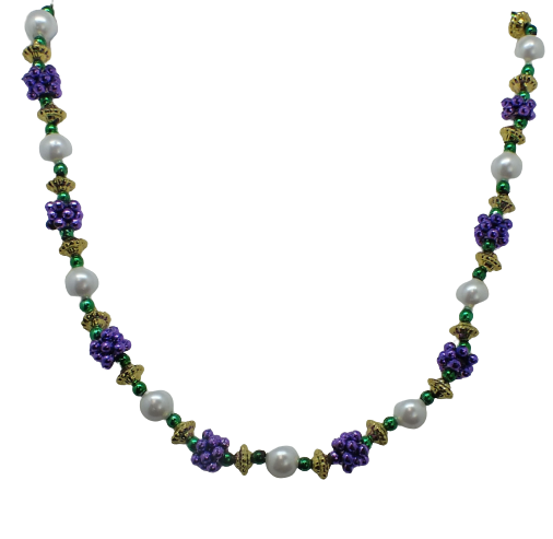 36" White Pearl with Purple, Green, and Gold