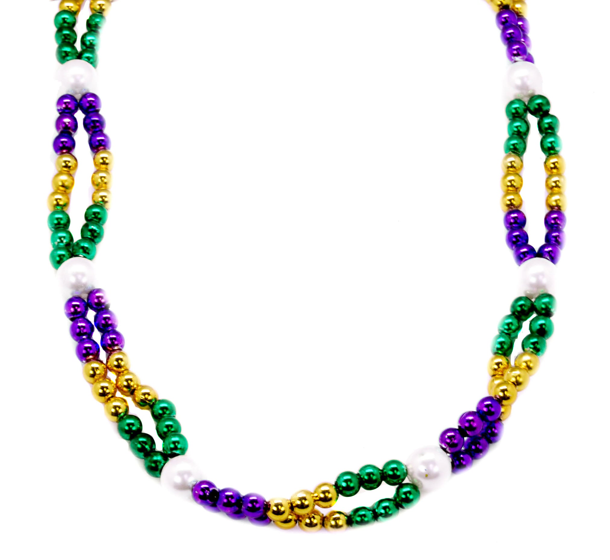 36" Purple Green Gold - Double Strands