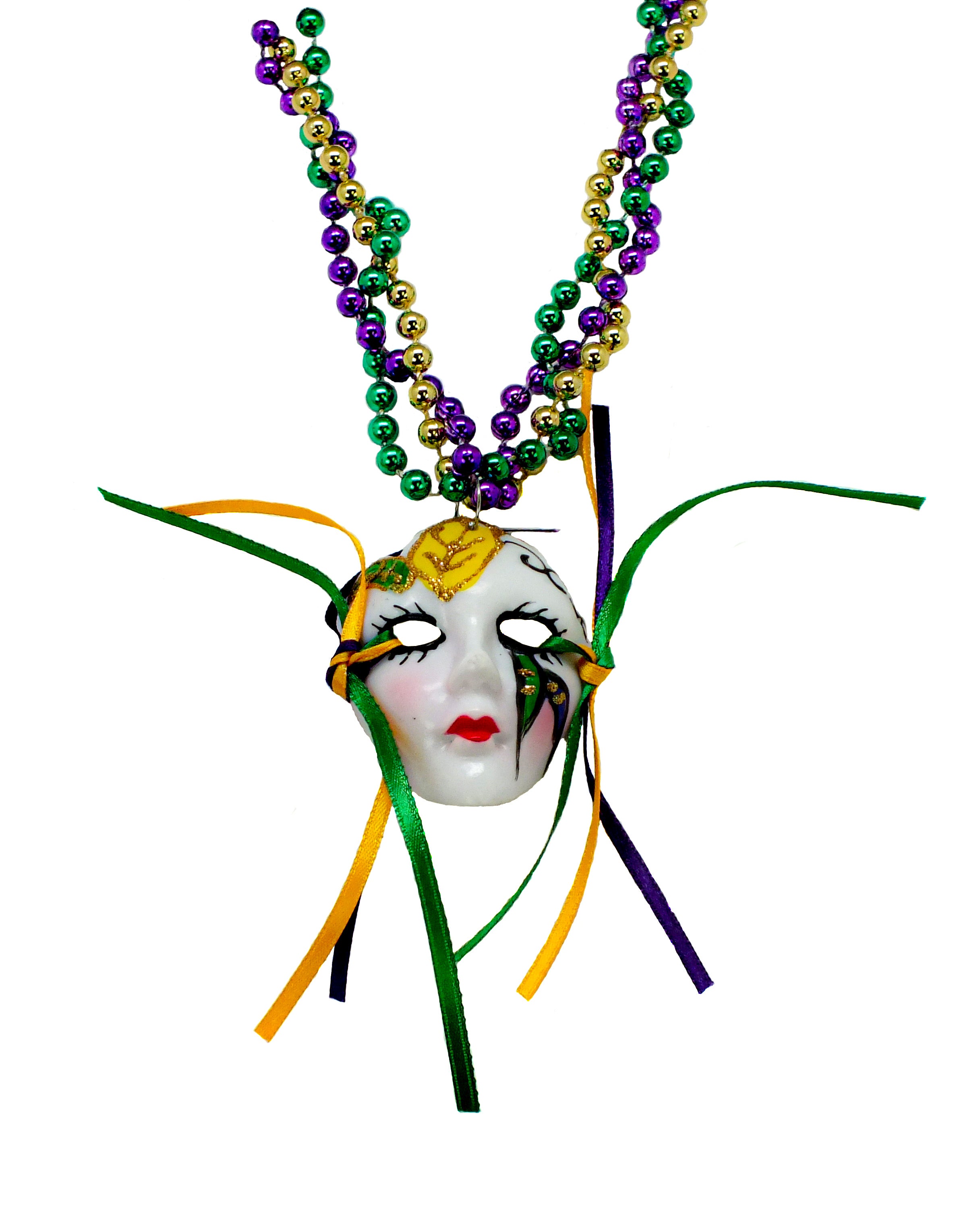 33" Painted Mask Beads