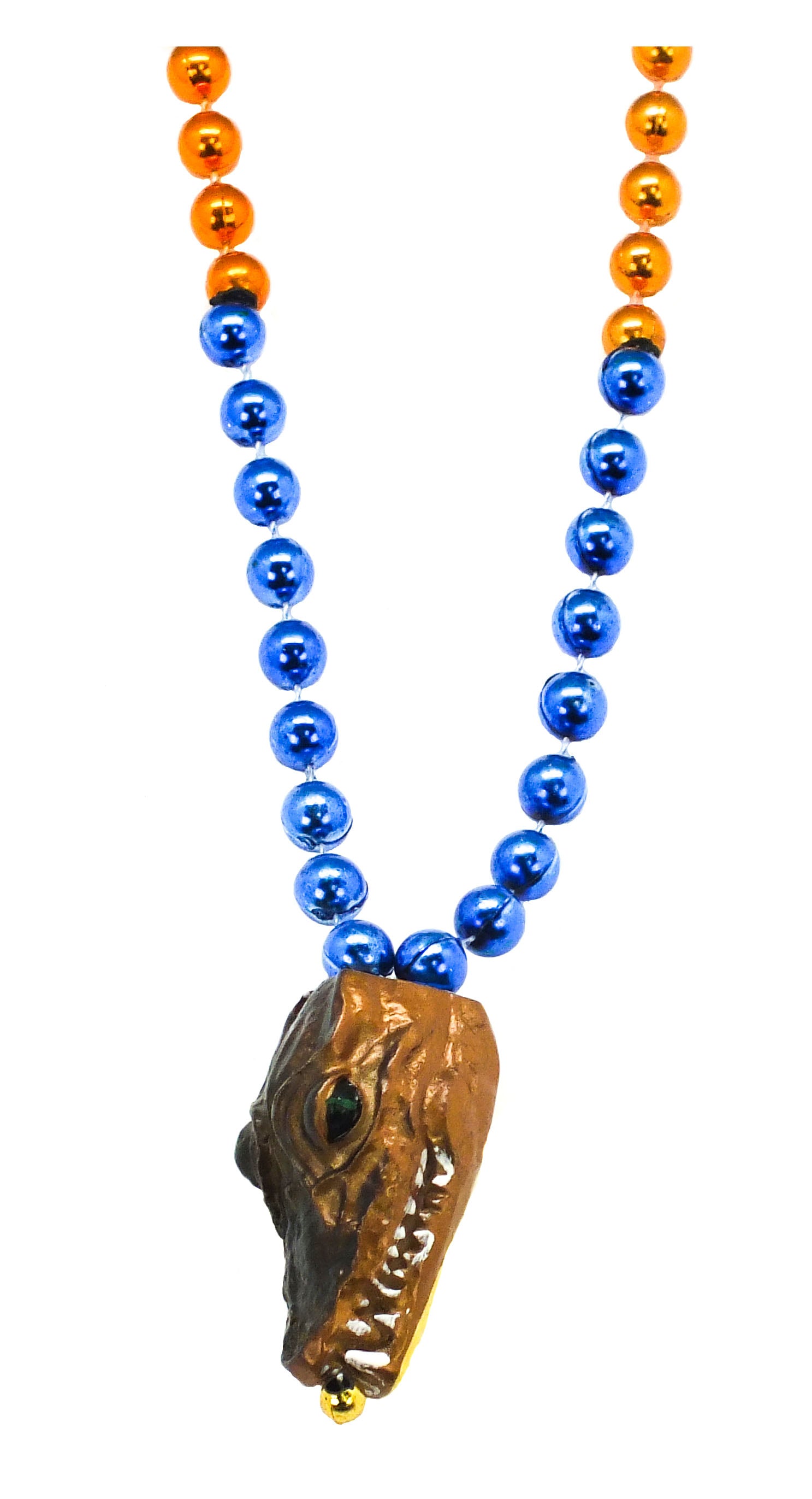 36" Blue & Orange Gator Beads