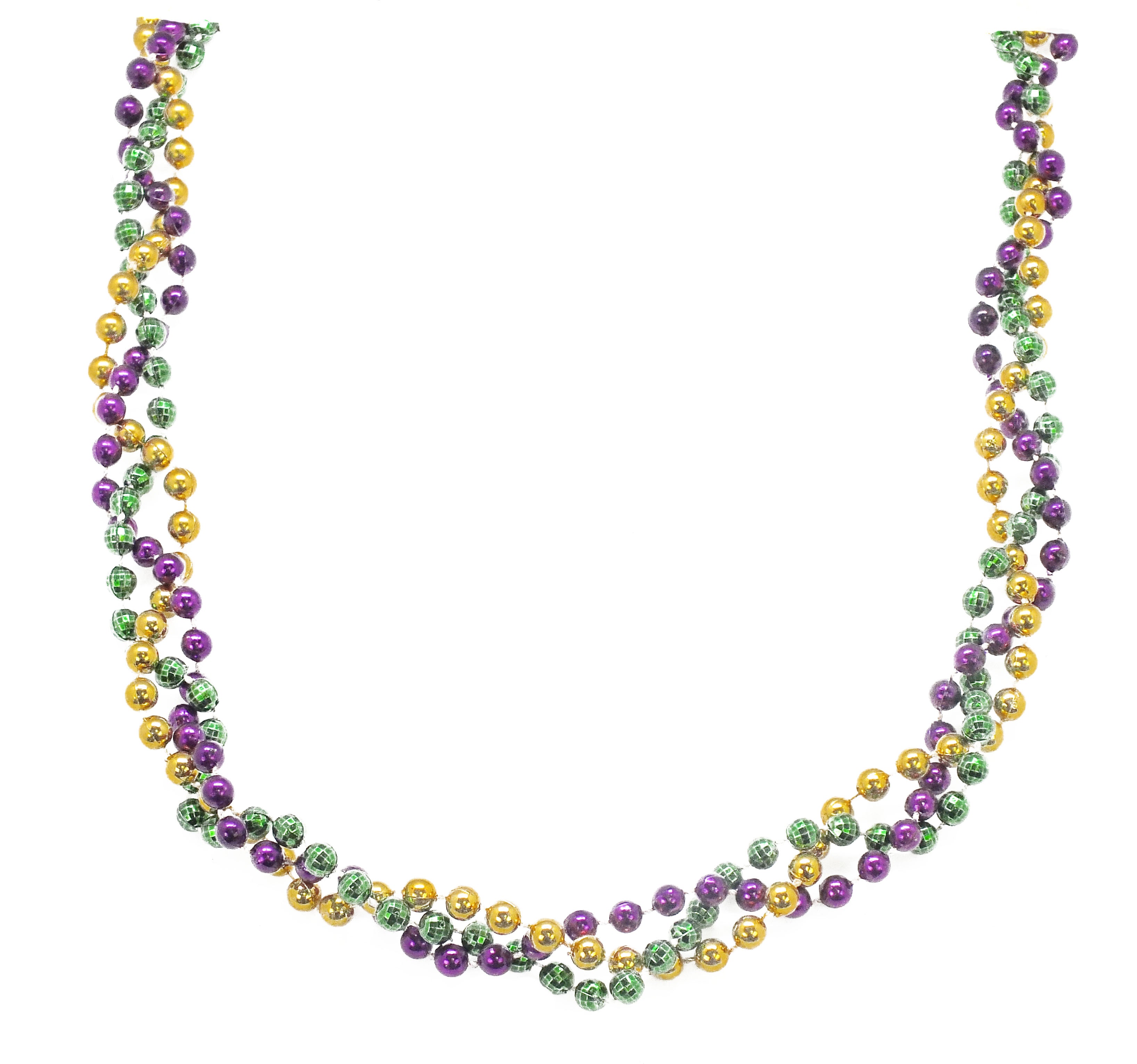 42" Purple Green and Gold Braided Necklace