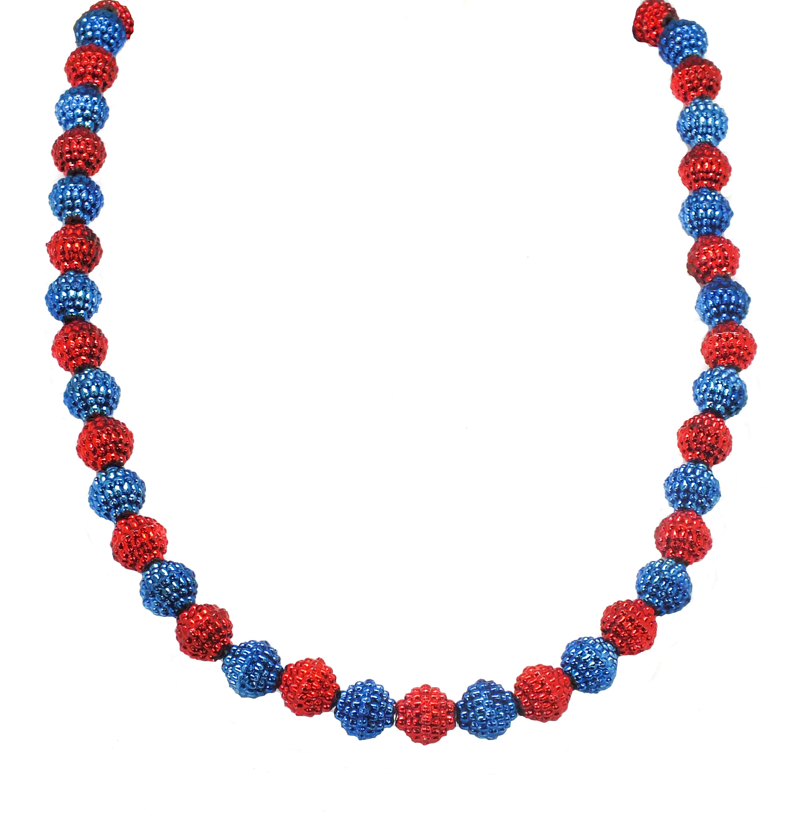 40" Red and Blue Berry Beads