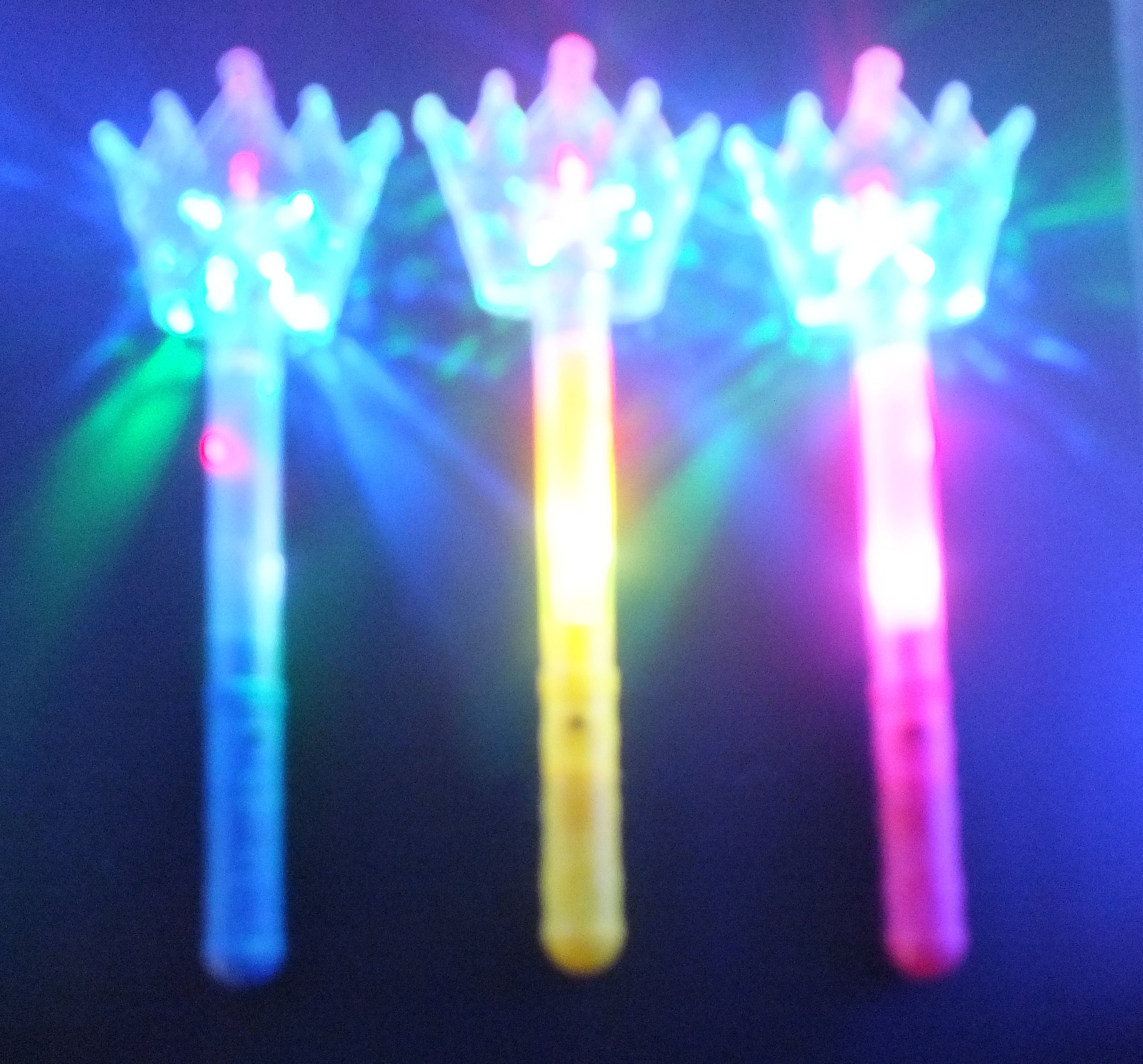 Clear Light Up Crown Stick