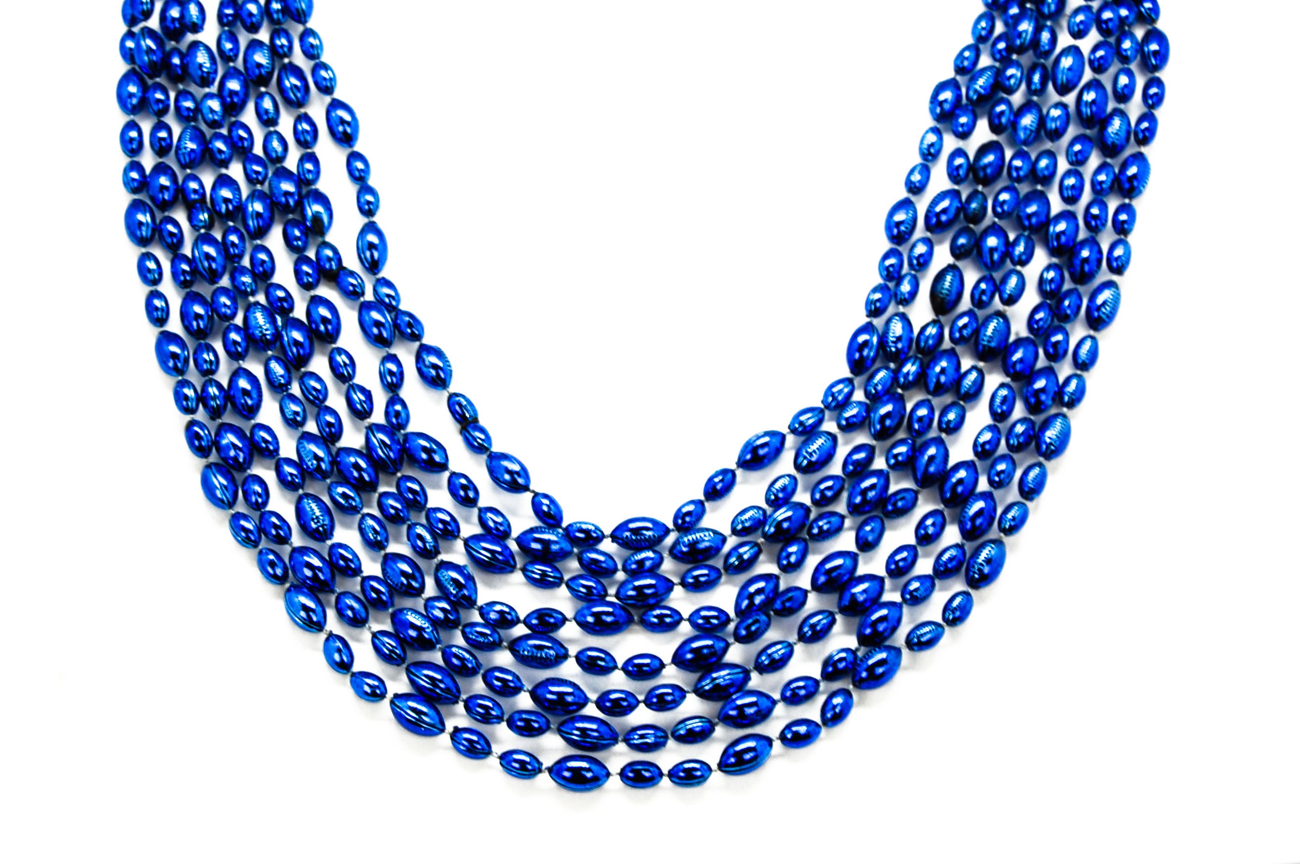 33" Blue Football Beads
