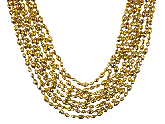 33"  Gold Football Beads