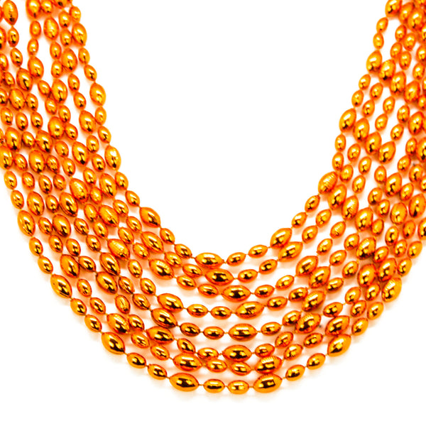 36 Orange and Blue Football Beads