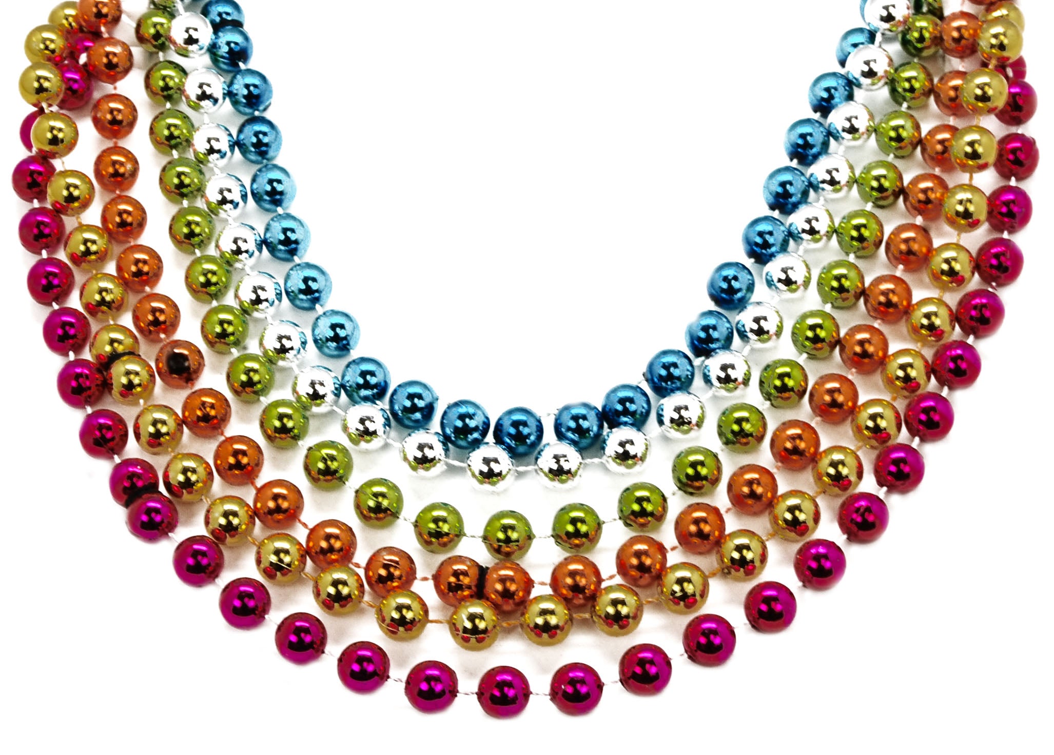 72" 12mm Round Beads Neon