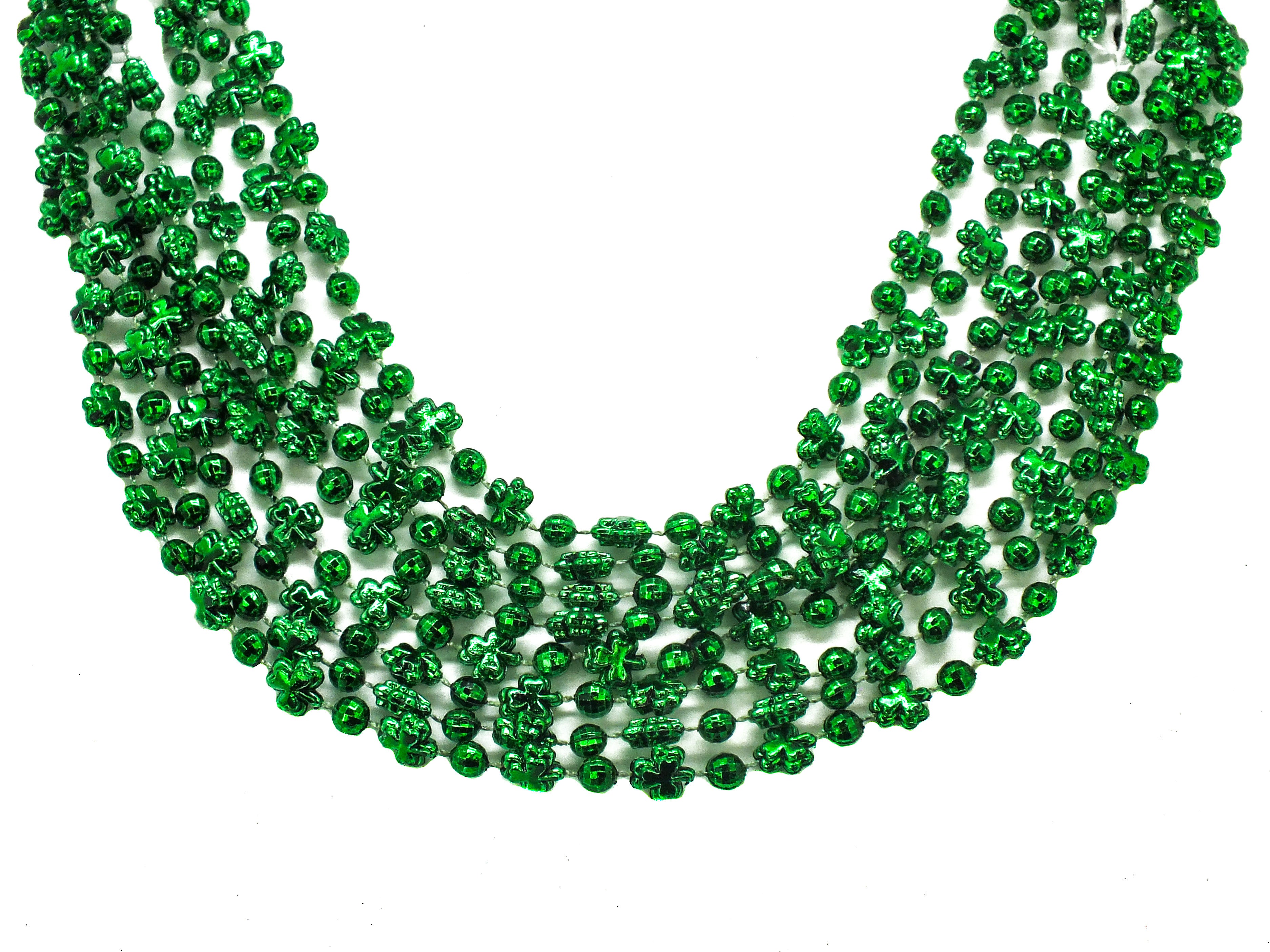 42" Small Green Shamrocks Beads