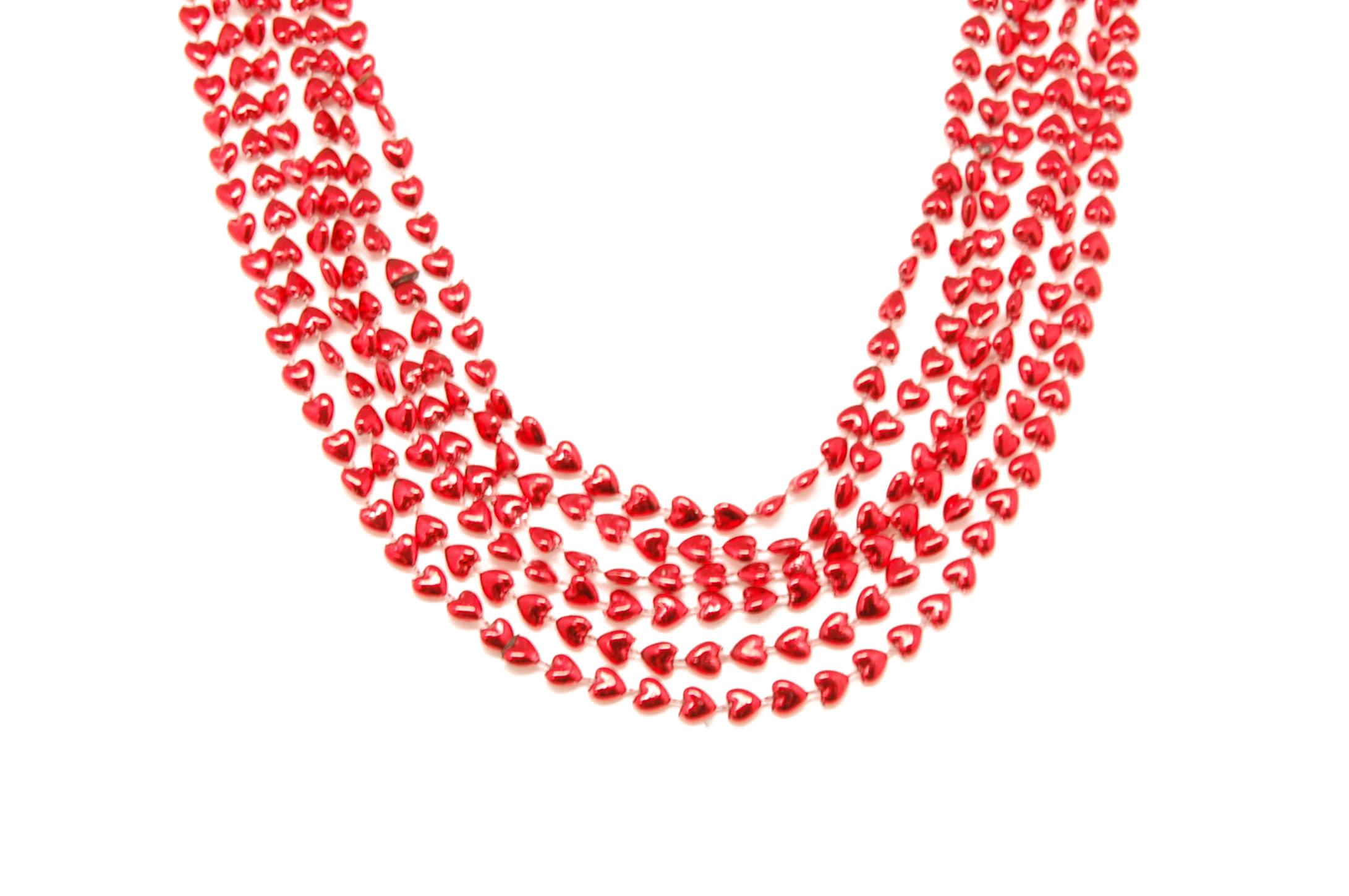 36" 8mm Red Heart Beads