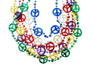 36" Peace Sign Beads Assorted Colors