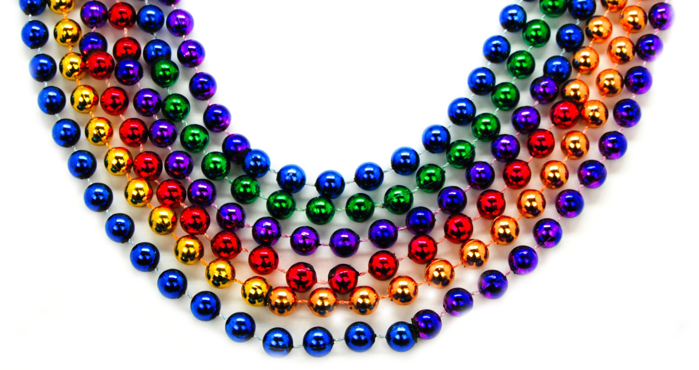48" 10mm Round Beads Sectional Rainbow Colors