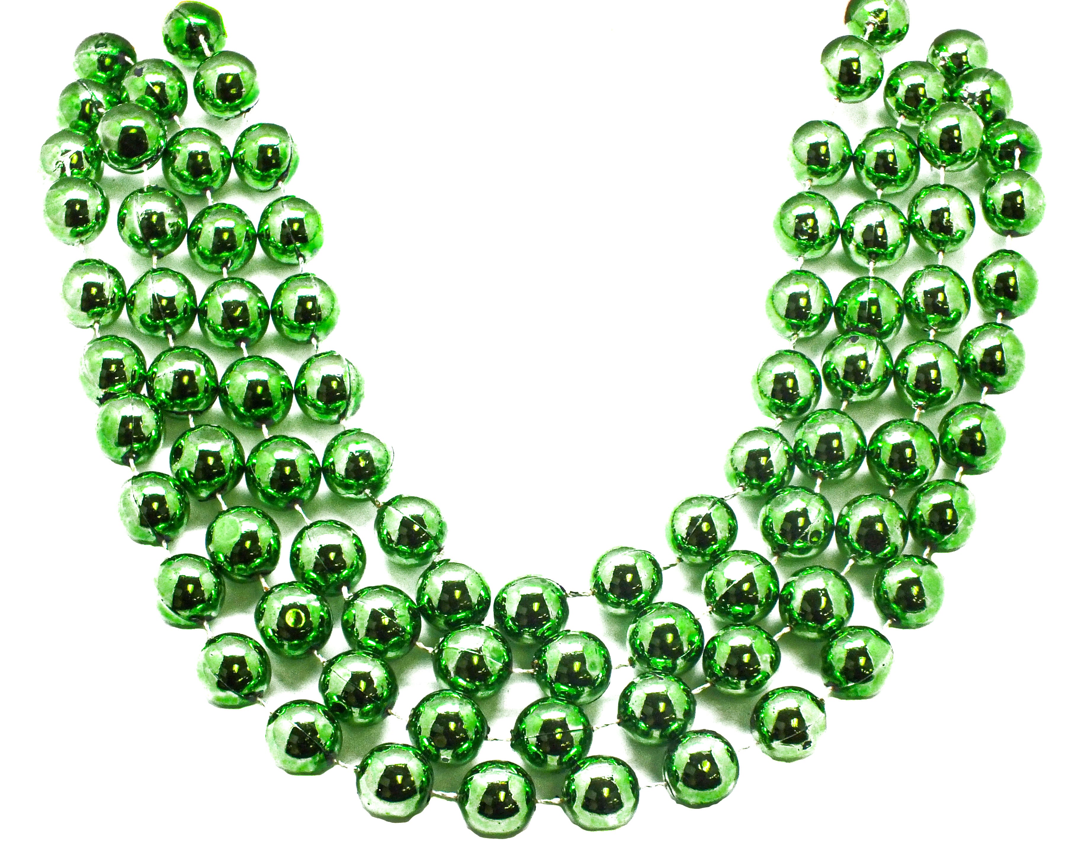 48" 18mm Rounds Beads Lime Green