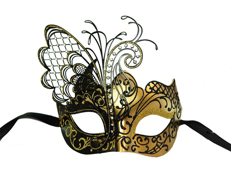 Black & Gold Metal Butterfly Mask
