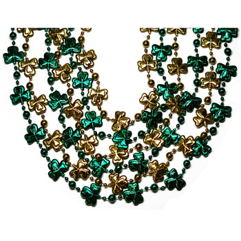 48" Shamrock Beads Gold and Green