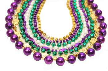 48" Super Mix Beads Purple, Green, and Gold