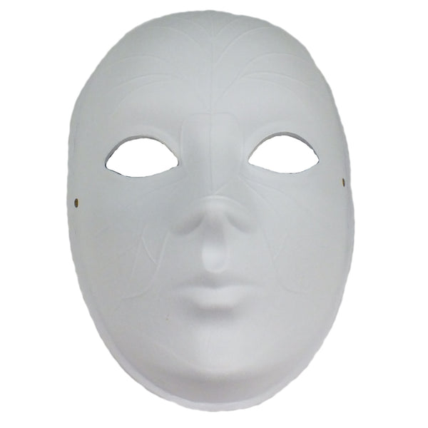 White Papier-mâché full face mask