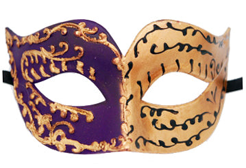 Purple and Gold Two-Toned Cateye Mask