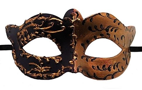 Two-Tone Purple and Gold Venetian Mask